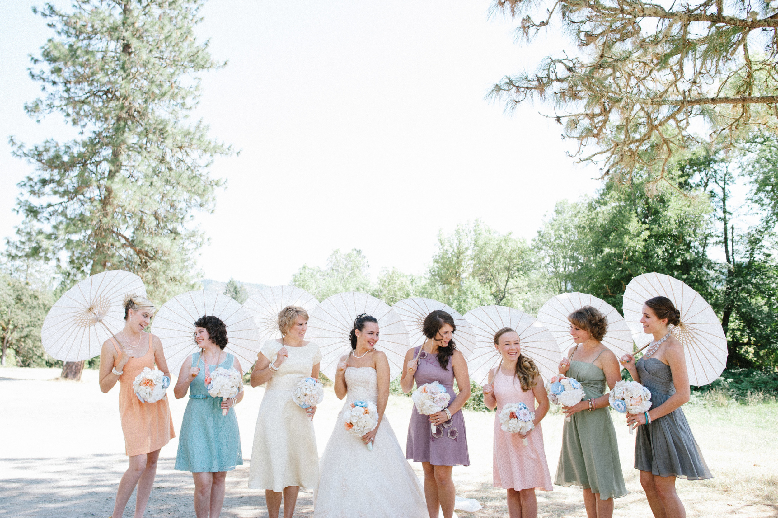 parasols Medford wedding bridesmaids