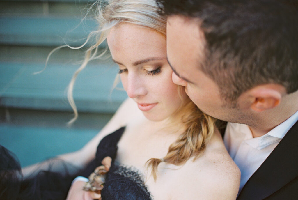 downtown portland engagement photo